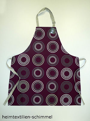 WINKLER Küchenschürze Schürze Kochschürze Grillschürze *Kreise* aubergine