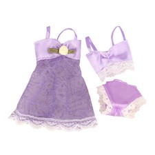 1 Set Unterwäsche Spitze BH Pyjamas Slip Nachthemd Kleidung für Barbie Puppe