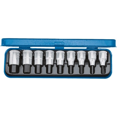 Gedore 6156250 IN 19 PM Screwdriver Bit Socket Set 1/2'' 9 pcs In-Hex 5-17 mm