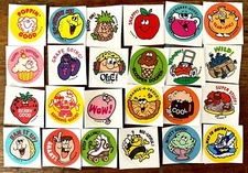 24 Trend Scratch & Sniff Retro Stickers.