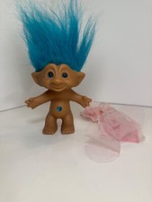 ACE NOVELTY 4" Treasure Troll Fairy Doll, Teal Hair, eyes and Heart Gem, clothes