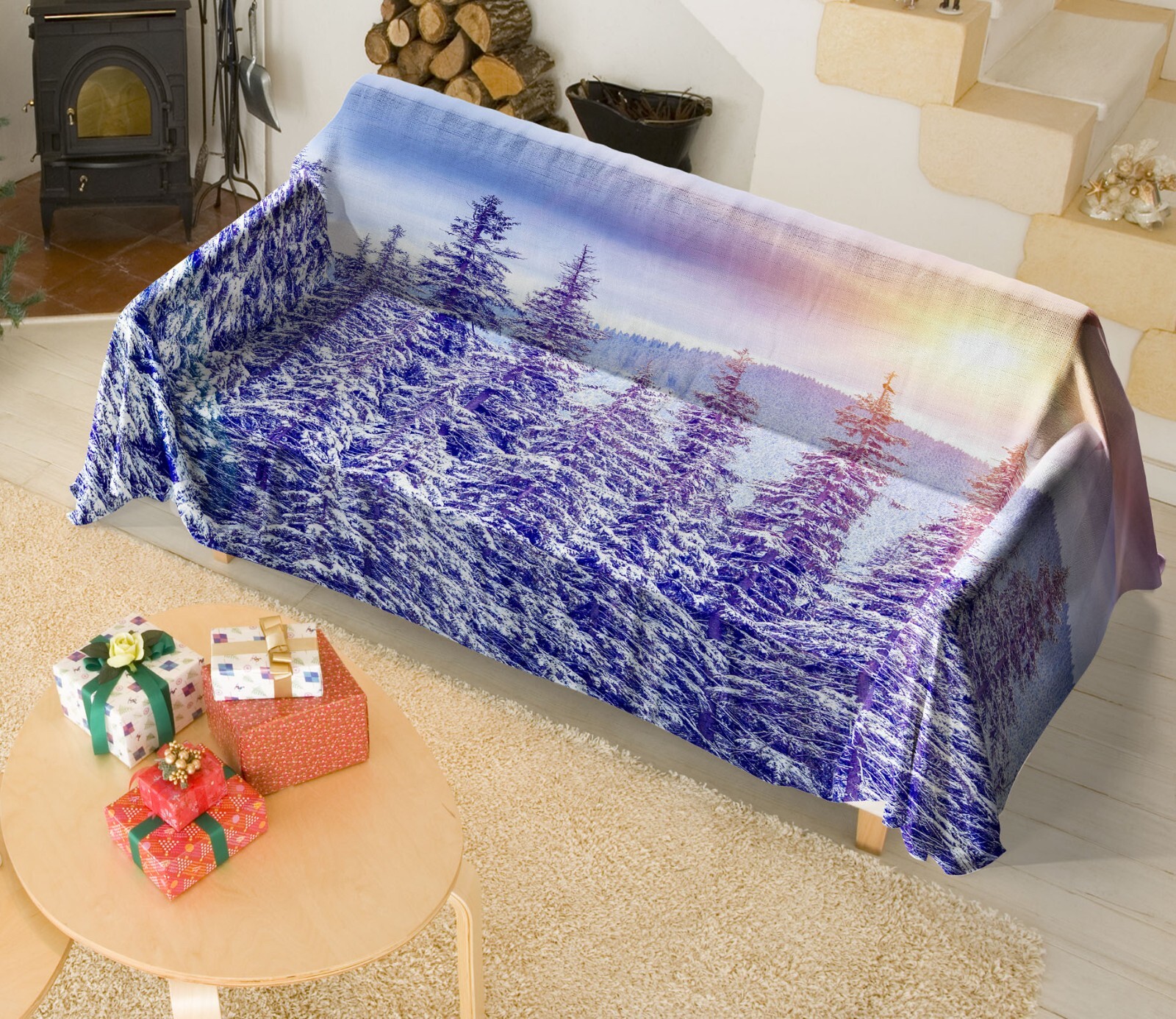 High Stretch 3D Pine Forest Sofa Cover