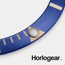 HORLOGEAR (Blue/Gold) Bezel Insert for Rolex Submariner 16613 16613LB PEARL PIP