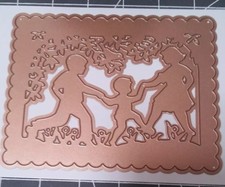 New Universal Die cut thin metal Spellbinders Children playing garden 5.75x5.25
