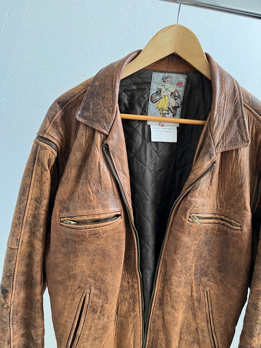 Vintage leather jacket 60's Jacques Vincent Pour JAPA | eBay