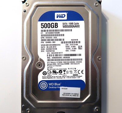 WD WD5000AAKX-60U6AA0 DGRNHT2CHB (WCC2) Thailand 500gb 3.5'' Sata 06JUN2013