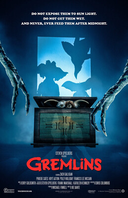 AA1727 Gremlins Film By Joe Dante 1984 Cast Movie Poster 11x17