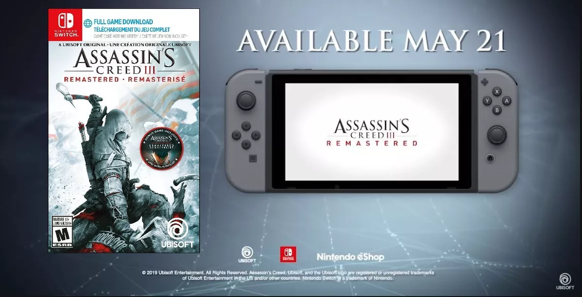 Assassin's Creed III Remastered, Ubisoft, Nintendo Switch