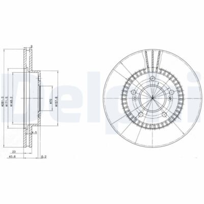 2 x DELPHI BG3061 Bremsscheibe für ACURA,HONDA