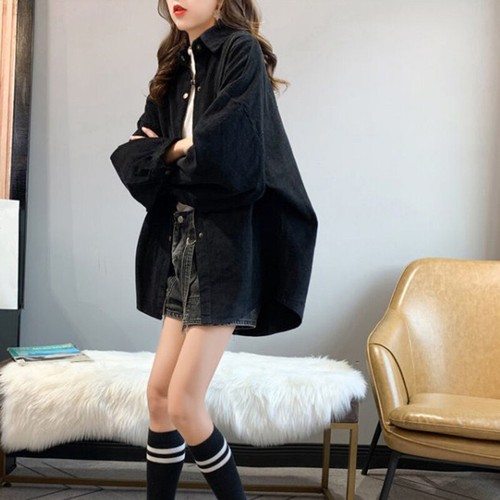 Women Corduroy Coat Drop Shoulder Jacket Top Blouse Shirt Outerwear Loose Coat  - Bild 11 von 12