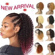 Afro Kinky Curly Ponytail Extensions Drawstring Ponytail Thick Hair Synthetic