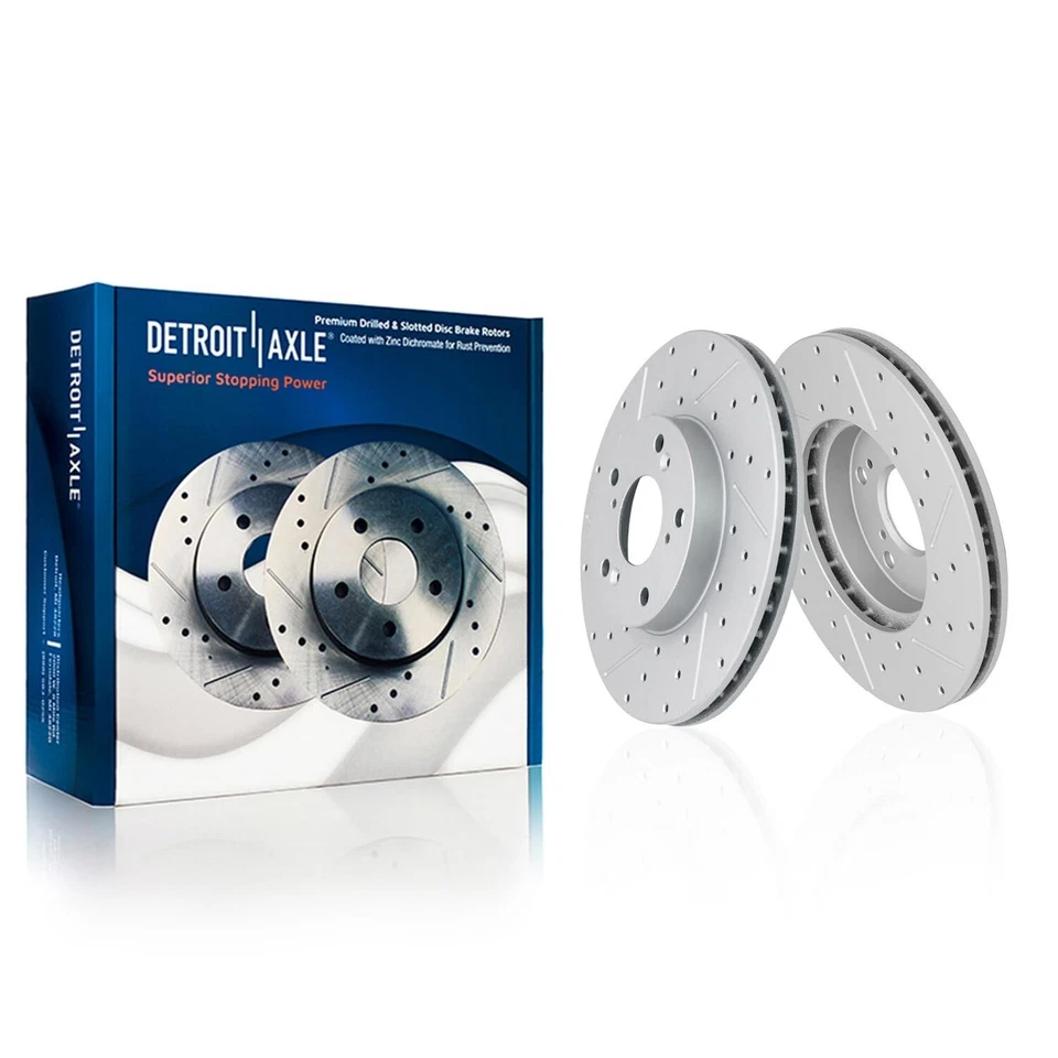 Kit de 8 rotores de freno y pastillas de freno perforados delanteros traseros para Acura RDX 2014-2018 Foto 3 de 4