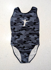 COMPETITION Team Destira AM Medium gymnastics dance Leotard Camouflage Gray CAMO