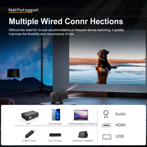 NEU Beamer Projektor (Android 12) 4K UHD WiFi Bluetooth TV Tragbarer Heimkino - Bild 2 von 24