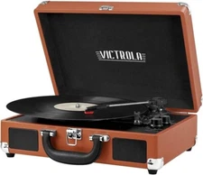 Vintage 3Speed Bluetooth Portable Suitcase Record Player Builtin Speak