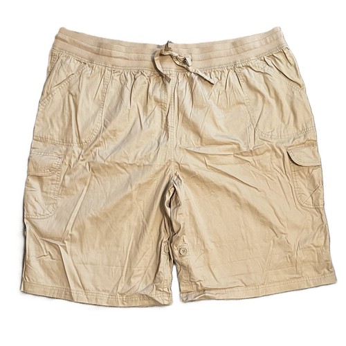 WOMAN WITHIN Womens CARGO SHORTS Plus Sz 28W NATURAL KHAKI Convertible Length