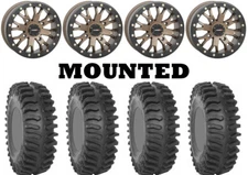 Kit 4 System 3 XT400 Tires 27x10-14 on System 3 SB-4 Beadlock Bronze Wheels POL