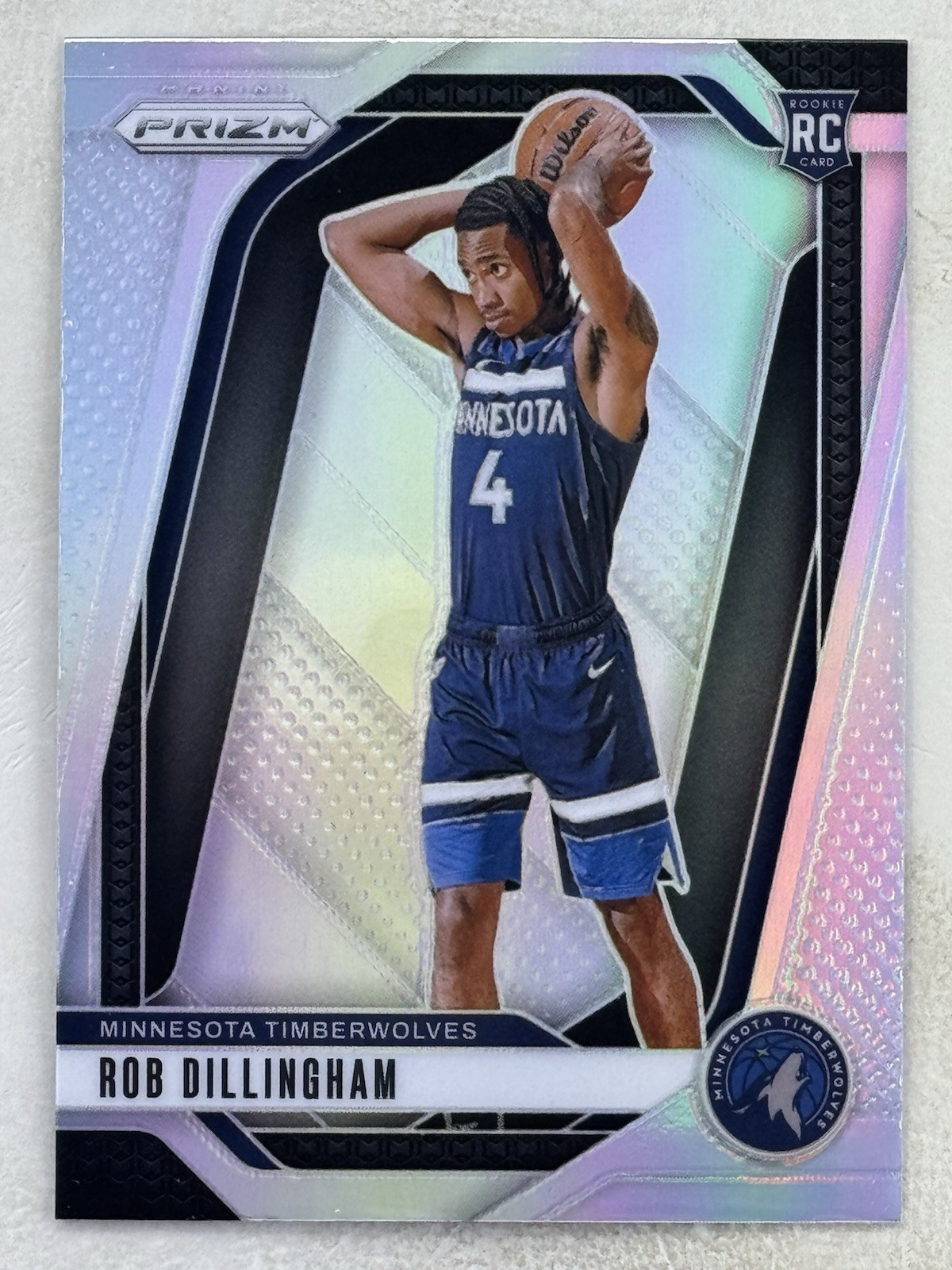 Rob Dillingham 2024-25 Panini Prizm Rookie Silver Prizm RC #250 NBA Timberwolves