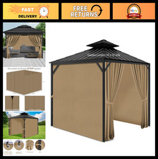 10' x 10' Gazebo Privacy Curtains with Zipper - 4-Panel Side Wall Replacement fo