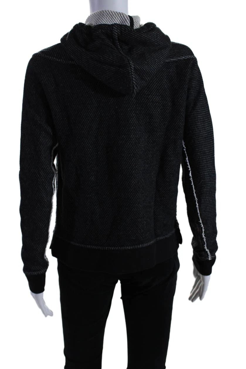 T Alexander Wang maglione donna cotone a righe con coulisse nero taglia XS