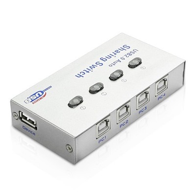 XMSJSIY USB 2.0 Sharing Switch Selector 4 in 1 Out Printer Sharer Switcher 4 ...