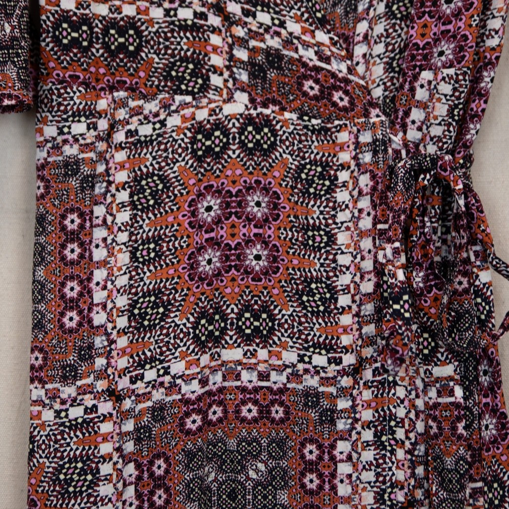 Earthbound boho square patch print maxi wrap dres… - image 2