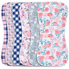 2-in-1 Burp Cloths and Baby Bibs - 6 Pack Large Super Absorbent Soft Cotton Burp