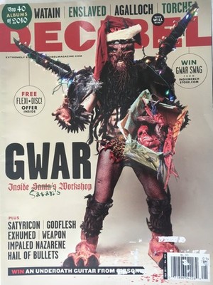 DECIBEL  Issue 75 Jan 2011  Heavy Metal Magazine   GWAR  No flexi !!!