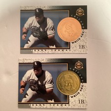 1998 Pinnacle Mint Frank Thomas Cards #22 W/Gold Medallion 