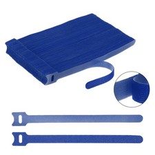 100Pcs Reusable 8 Inches Hook and Loop Cable Ties for Office, Home Blue 