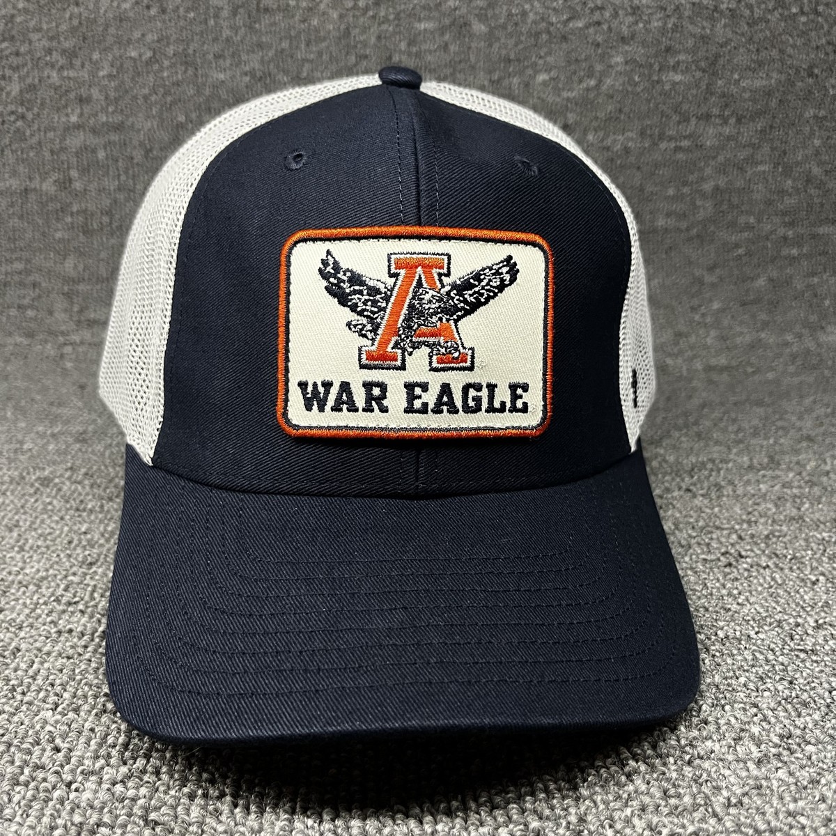 '47 Auburn Tigers War Eagle Trucker Snapback Hat Navy White Mesh New