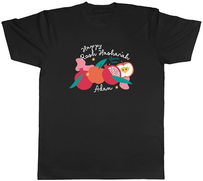 Personalisiertes Happy Rosh Hashanah Shana Tova Herren T-Shirt Tee Geschenk Top