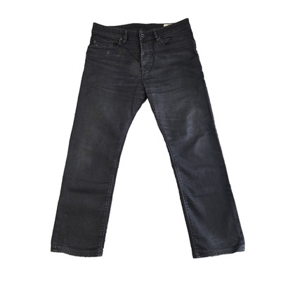 Diesel Herren Jeans W32 L27 Slim Tapered Fit Schwarz Denim Stretch Button Fly Buster