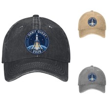 Space Rocket Artemis Moon Mission Graphic Printed Cotton Cap