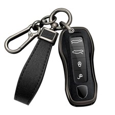 3 4 Button Key Fob Cover for Porsche 911 Cayenne Macan Panamera Black Black