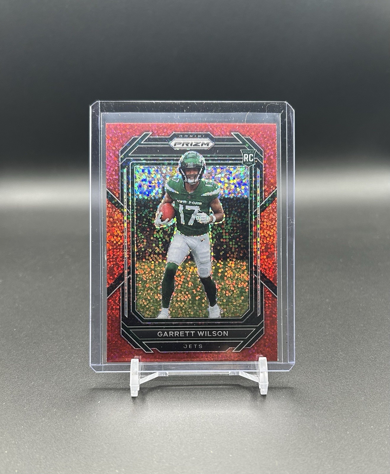 2022 Panini Prizm Rookies Garrett Wilson #309 Red Sparkle Rookie RC SSP NY Jets