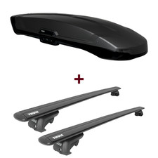 Dachbox Thule Vector L + Dachträger Thule für Fiat Stilo Multiwagon (Kombi) 192