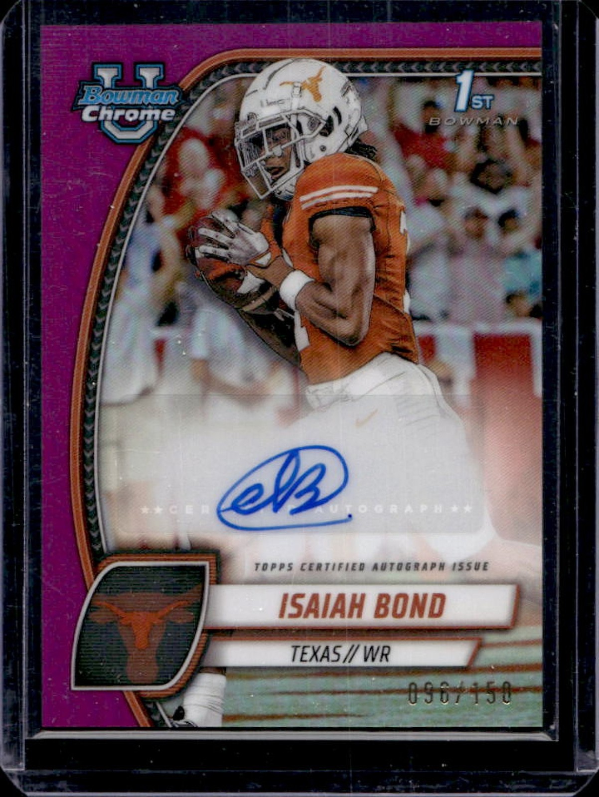 2024 Bowman U Chrome Isaiah Bond Prospect Auto Fuchsia Refractor #96/150