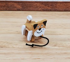 Dollhouse Dog Puppy Pull Toy Wood 1:12 Scale ...