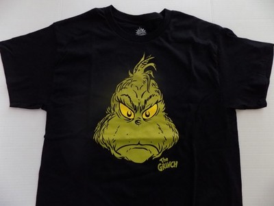The Grinch T Shirt Large 100% Cotton Black Dr. Seuss NOS w/o tag