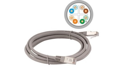5901738551664 Patch-cord F/UTP kat.6 PVC 5.0m szary KKS6SZA5.0 A-LAN