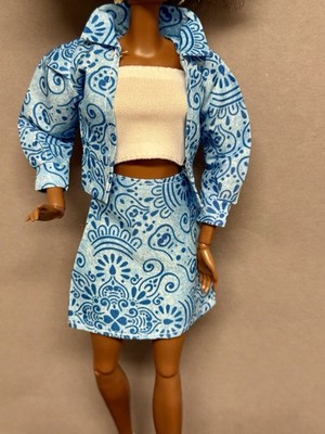 Barbie Kleidung Fashion 3 Teiler Jacke , Top, Rock