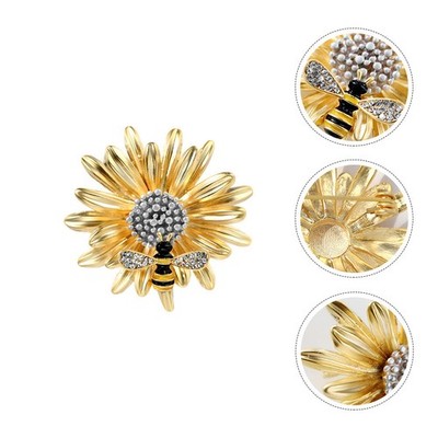 1pc Creative Daisy Bee Brosche Einfaches All-Match-Corsage-Zubehör (golden)