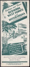 Canadian National West Indies Steamship Sailings & Fares brochure 1949