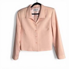Vintage Pendleton Pink 100 Virgin Wool Cropped Blazer Jacket