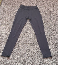 DSG Girls Solid Black Ankle Leggings L 14-16 Gym Training Polyester