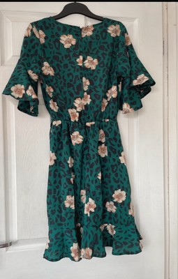 AX Paris green leopard print dress size 8 | eBay UK