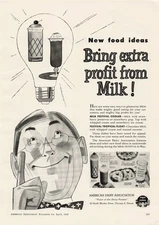 VTG 1953 Print Ad American Dairy Association Milk Shake Idea Man