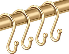 Gold Shower Curtain Rings Hooks, Set of 12 Decorative Shower Curtain Hooks, Pre