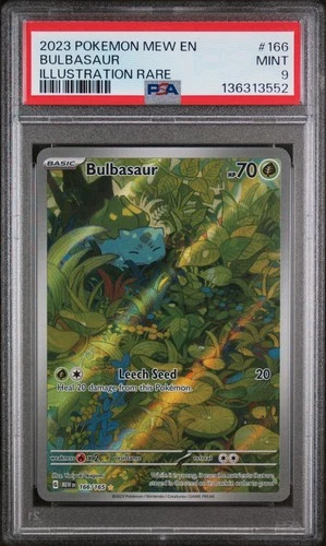 2023 POKEMON MEW EN-151 ILLUSTRATION RARE #166 BULBASAUR PSA 9
